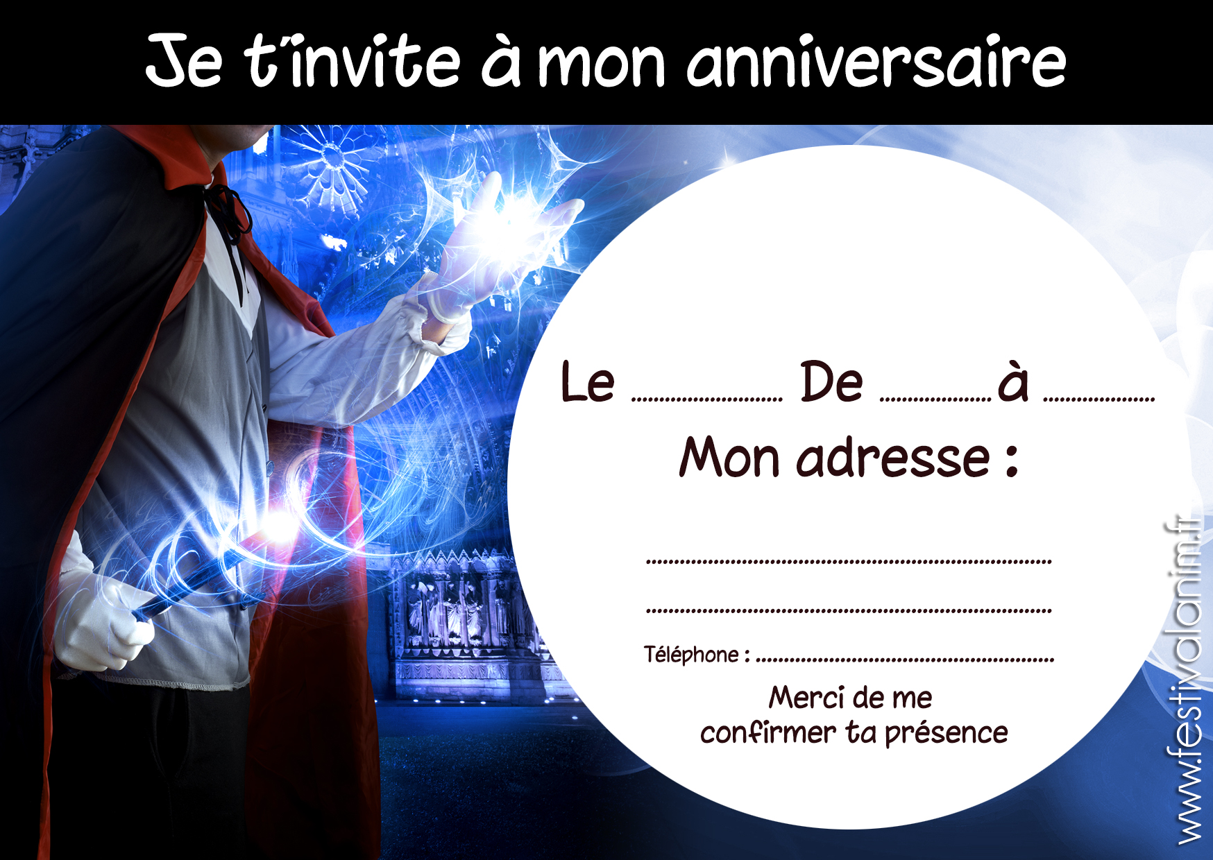 carte invitation pour la fête des enfants